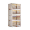 GARVEE Stapelbare Aufbewahrungsboxen 4x145L  85x48x176cm | Mit Deckel & Rädern | Für Wohnzimmer Cremeweiß