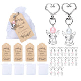 GARVEE 60er Set Schutzengel Anhänger Schlüsselanhänger Mit Organza Beutel & Kraftkarten Für Hochzeit Geburtstag Baby Shower Geschenke