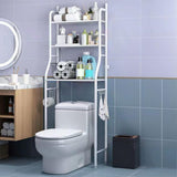 Garvee 3-Stöckiges Freistehendes Metall-Badezimmerregal Mit Haken Und Papierhalter Für Bad WC Waschraum Weiß Platzsparend - weiß