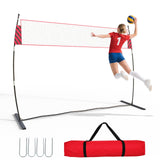 Garvee Volleyballnetz 12FT Verstellbare Höhe Tragbar Mit Fiberglasstangen Und Reißfestem 3-Lagen-Netz Für Strand Und Garten - Schwarz