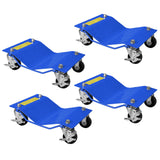 Garvee Auto-Rangierhilfe 4er-Set, 2.722 kg Gesamttragkraft, für Reifen bis 30,5 cm, 7,6 cm Rollen mit Bremse, Blau - Blau