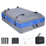 Garvee Dachgepäcktasche 132 x 100 x 45 cm, 595 L Wasserdichte Dachtasche mit 4 Türhaken & 8 Verstärkten Gurten für SUV & Auto, Schwarz - Grau