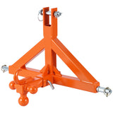 Garvee 3-Punkt-Kupplung mit Anhängerkupplung für Traktoren Kategorie 1, 1361 kg Zugkraft, 3mm Stahl, Korrosionsschutz, Orange