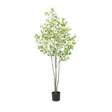 Garvee 6ft Künstlicher Ficus Baum Mit Realistischen Blättern Für Büro Und Wohnzimmer, Langlebig, Pflegeleicht, Grün - Wie gezeigt