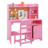 Garvee Kinder Schreibtisch Mit Stuhl Holz Ergonomisch Stauraum Für 3-12 Jahre Lernzimmer Schlafzimmer Kratzfest - Rosa