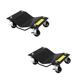 Garvee Auto Dolly Set 2 Stück 4000 LBS Tragkraft Mit 3" Stahlräder Und Reifen-Schutz Für PKW SUV ATV Garage Werkstatt Schwarz - schwarz