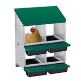 Garvee Hühnernestbox 2x2 Doppelstock mit integriertem Ständer 54x50x67cm platzsparend für 4-8 Hühner in Grün - Grün