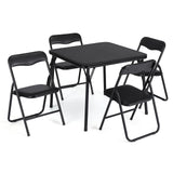 GARVEE Kinder Möbelset 5-teilig, Klappbarer Kindertisch mit 4 Gepolsterten Stühlen, Stabiler Metallrahmen, Platzsparend und Sicher für Spielzimmer, Kinderzimmer & Essbereich, Schwarz - Schwarz