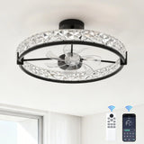 Garvee Deckenventilator Mit Licht & Fernbedienung, LED, Reversibler Motor, 6 Stufen, Schwarz