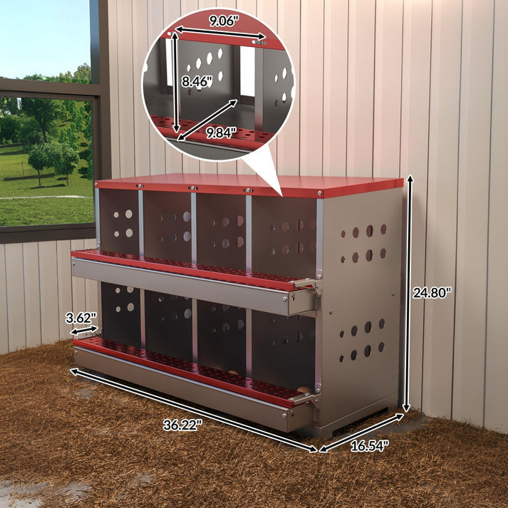 Garvee Metall-Nistkasten – Wasserdichter Hühnerstall mit 10 Fächern, Ideal für den Außenbereich