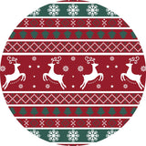Garvee Runder Weihnachts-Tischläufer Mit Roten Schneeflocken, Rutschfest, 120x120 cm, Innenbereich, Festliche Dekoration