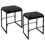Garvee Barhocker 2er-Set Mid-Century, 66 cm, Kunstleder, Schwarz, Für Küche & Bar - Schwarz