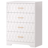 Garvee Kommode mit 4 Schubladen, 80 × 98 cm, für Schlafzimmer und Wohnzimmer, Weiß - Weiß