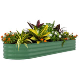Garvee Hochbeet Metall 244 × 60 × 45 cm, Verzinkt, Rostbeständig, Extra Tief, Grün - Grün