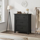 Garvee Kommode, 88 × 48 × 19,6 cm, 88 × 48 × 19,6 cm, Kippschutz, Schwarz - Schwarz