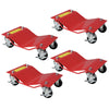 Garvee tragbarer Reifentransportwagen, 4 Stück, Stahlrahmen, 2800 kg Tragkraft, 360°-Schwenkräder, rot, für Autos, Motorräder, Pickups, Elektrofahrzeuge
