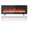 Garvee Elektrokamin Ultraflaches Kamin Wandmontiert Einbau Möglich mit Fernbedienung 1800W Heizer, 12 Farben, Timer Bis 12h, ETL-Zertifiziert für 37m², Modernes Design, Glasfront & Holz/Kristall Optik