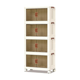 Garvee Kunststoff Stapelbare Aufbewahrungsboxen 4er Set 72QT Mit Türen & Rollen Für Schlafzimmer Und Garage Transparent Stabil Vielseitig