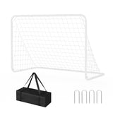 GARVEE Fußballtor mit Stahlrahmen 182.8 x 121.9 cm, Wetterfestes Fußballtor mit Netz & Erdankern, Für Garten, Fußballtraining und Wettkampf - Weiß