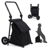 Garvee Einkaufstrolley Mit Sitz, 120 L Tasche, 60 kg Tragkraft, 17 cm Räder, Klappbar