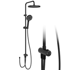 GARVEE Regendusche Ohne Armatur – Edelstahl Duschsäule Schwarz Rund 25cm