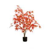 GARVEE 120cm Herbstahorn Kunstbaum Künstliche Pflanzen Groß Ahornbaum Innendekoration Herbstfarben - Schwarz