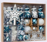 Garvee 70tlg Weihnachtskugel Set Blau & Silber, Bruchsicher Kunststoff, Indoor & Outdoor Dekoration, Stern & Merry Christmas, Vielseitig