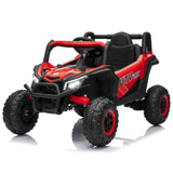 Garvee Kinder-Elektroauto UTV 12 V, Fernbedienung, Sanftanlauf, Sicherheitsgurt, Rot - Rot