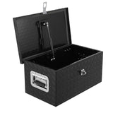 GARVEE Aluminium Truckbox 50 cm, Werkzeugkiste aus Riffelblech mit Schloss, Wasserdichte Staubox für Pickup-Ladefläche, Wohnwagen & Transporter, Schwarz - Schwarz