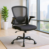 Garvee Ergonomischer Bürostuhl Mesh Mit 2D Armlehnen & Lendenstütze Für Büro Und Homeoffice, 360° Drehbar, Stabil Bis 159 Kg, Schwarz - schwarz