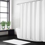 Garvee Duschvorhang 122×183 cm, Polyester, Leinenoptik, Hotelqualität, Weiß - Weiß