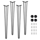 Garvee Industrielle Möbelbeine aus Mattschwarzem Stahl, 86,4 cm, Rostbeständig, Verstellbar für Schreibtische & Esstische, pflegeleicht, 4-teilig