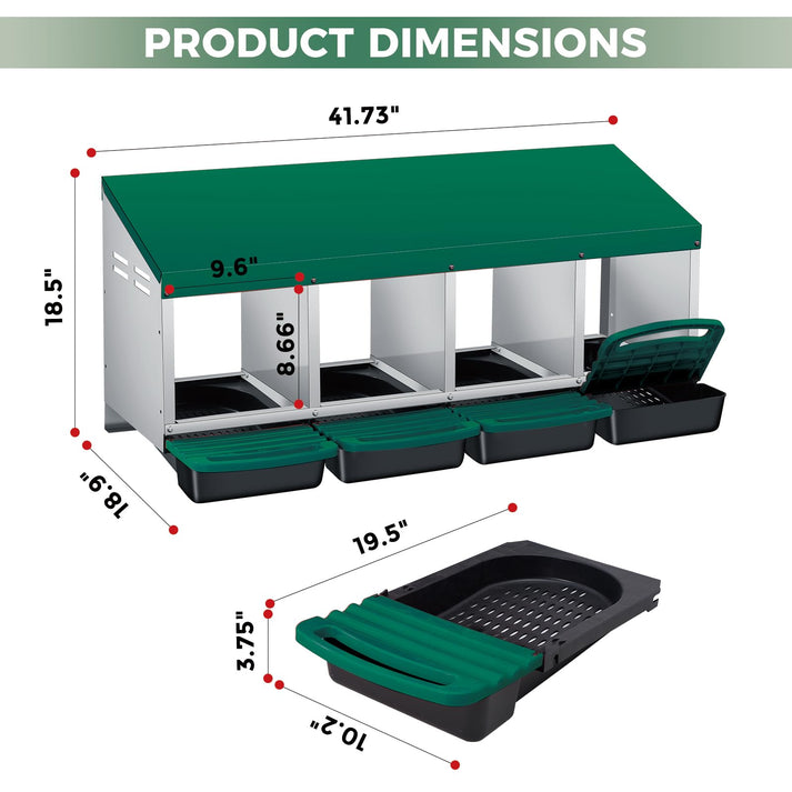 Geräumiges und komfortables Hühnerlegenest