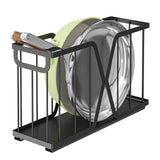 Garvee Ausziehbarer Küchen-Organizer 2er-Set, 26 cm hoher Metall-Schrankauszug für Flaschen & Vorräte, Schwarz, mit Stauraum, mit Ablage - Schwarz