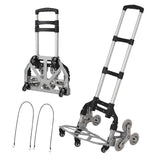 Garvee Faltbarer Treppenwagen mit 10 Rädern, Tragfähigkeit 82 kg, Teleskopgriff, Aluminiumlegierung, rutschfeste Räder, leicht für Einkäufe und Lagerung, Silber