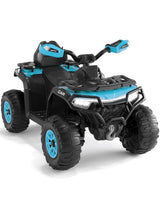 Garvee Kinder Elektro-Quad 12V, Elektrisches Kinderfahrzeug mit 2 Motoren & Fernbedienung für Kinder 3-8 Jahre, Blau - Blau
