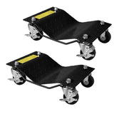 Garvee Auto-Rad-Dolly aus Stahl, 2 Stück, 1360 kg Tragkraft, 360° Rollen mit Bremse, Werkstatt - Schwarz