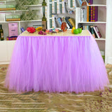 Garvee Lila Tüll-Tischrock – Elastisch & Flauschig, Für Rechteckige Oder Runde Tische, Ideal Für Hochzeit, Babyparty, Geburtstag & Partydeko