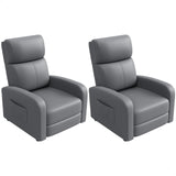 Garvee 2er-Set Schlafsofa aus Kunstleder, verstellbar, gepolstert, für Wohnzimmer, Grau - Grau