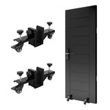 Garvee 2-Teiliges Türinstallationsset Für Türen 0-1,89" Dick, 750 LBS Tragkraft, Q235 Stahl, 360° Drehbare Räder, Bremsfunktion, Einhandbedienung, Gewerbe & Zuhause - Schwarz