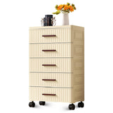 Garvee Multifunktionaler Aufbewahrungsschrank Mit 5 Schubladen Rollen Kunststoff Cremefarben 48cm Für Schlafzimmer Und Wohnzimmer - Wie gezeigt