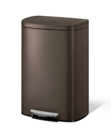 Garvee 13 Gal Metall Küchenmülleimer Mit Deckel, Soft-Close, Braun, Für Küche Und Büro, Ergonomischer Griff, Trittmechanismus - Braun