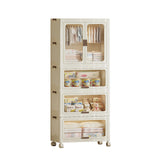 Garvee 4-Stufiger Tragbarer Kinderkleiderschrank Mit Türen Kunststoff Kleiderstange & 10 Kleiderbügel Für Schlafzimmer & Spielzimmer