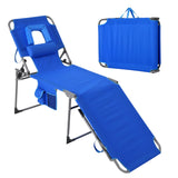 GARVEE Sonnenliege Klappbar, 5-Fach Verstellbar mit Gesichtsöffnung, Faltbare Gartenliege für Strand, Terrasse & Garten, Blau, 1er-Set - Blau