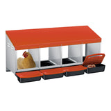 Garvee Hühnernestbox 4-Fach ohne Ständer Metall Legenest 111x50x47.5cm groß für 4-8 Hühner in Orange - Orange