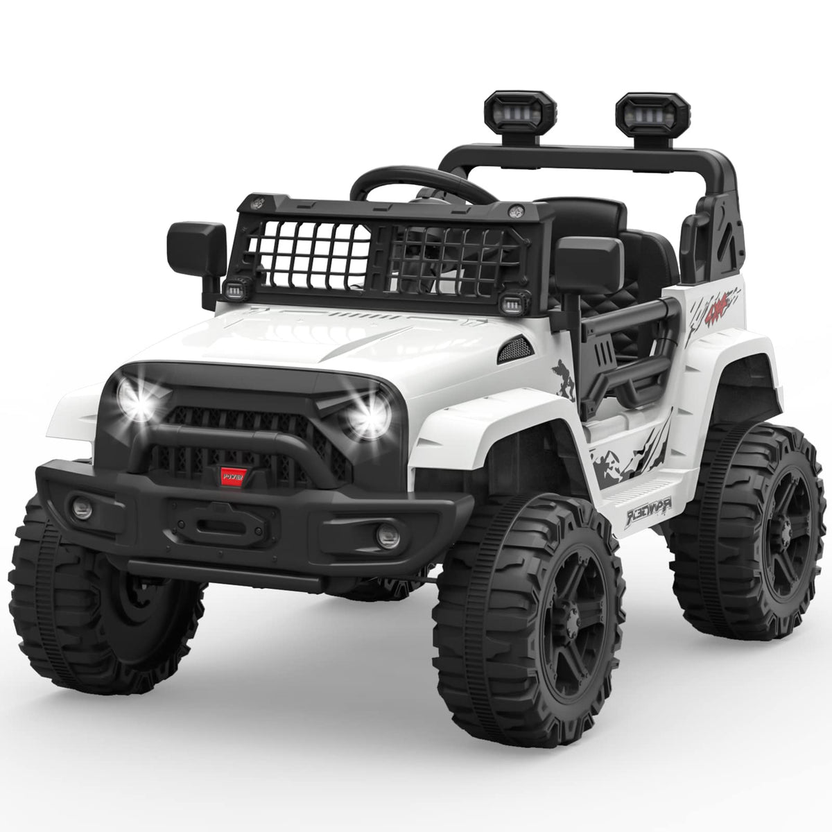 Garvee Kinder Elektroauto 12 V Weiß mit LED und Musik