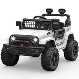 Garvee Weiß 12V Kinder Elektroauto mit Fernbedienung Offroad-Reifen LED Licht und Musik Für Kinder 3-8 Jahre - Weiß