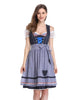 Garvee Trachtenkleid Damen Dirndl Kurz Mit Stickerei Für Oktoberfest, Drei Teilig, Polka Dots Dunkelblau, Größe 34