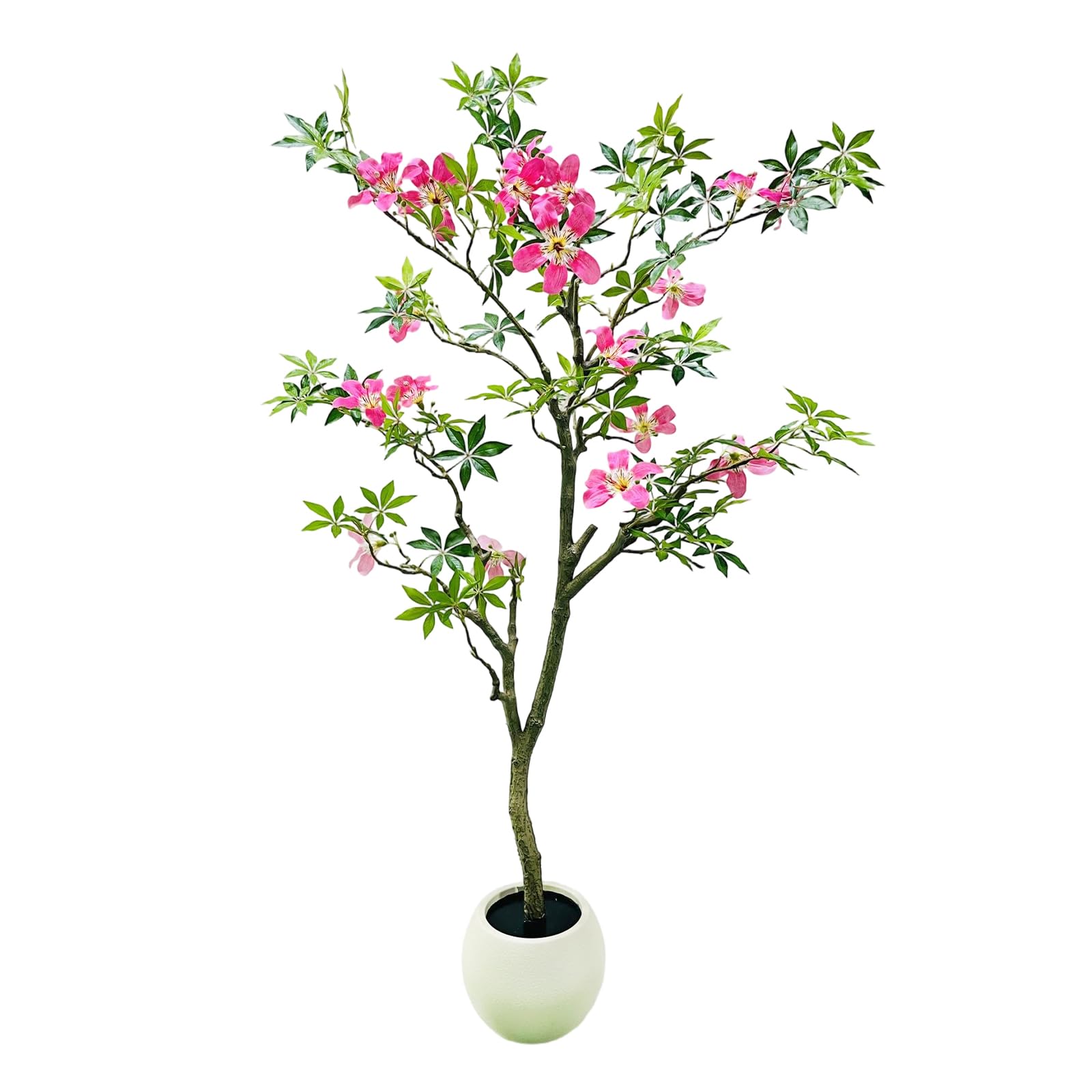GARVEE Kunstbaum 150 cm, Realistische Dekopflanze mit Seidenblüten und Naturgetreuen Blättern, Pflegefrei und UV-Beständig, Für Wohnzimmer, Büro und Eingangsbereich