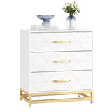 Garvee Holzkommode Schlafzimmer 3 Schubladen MDF Weiß Modern Staubdicht Robust Kompakt Für Flur Wohnzimmer - weiß